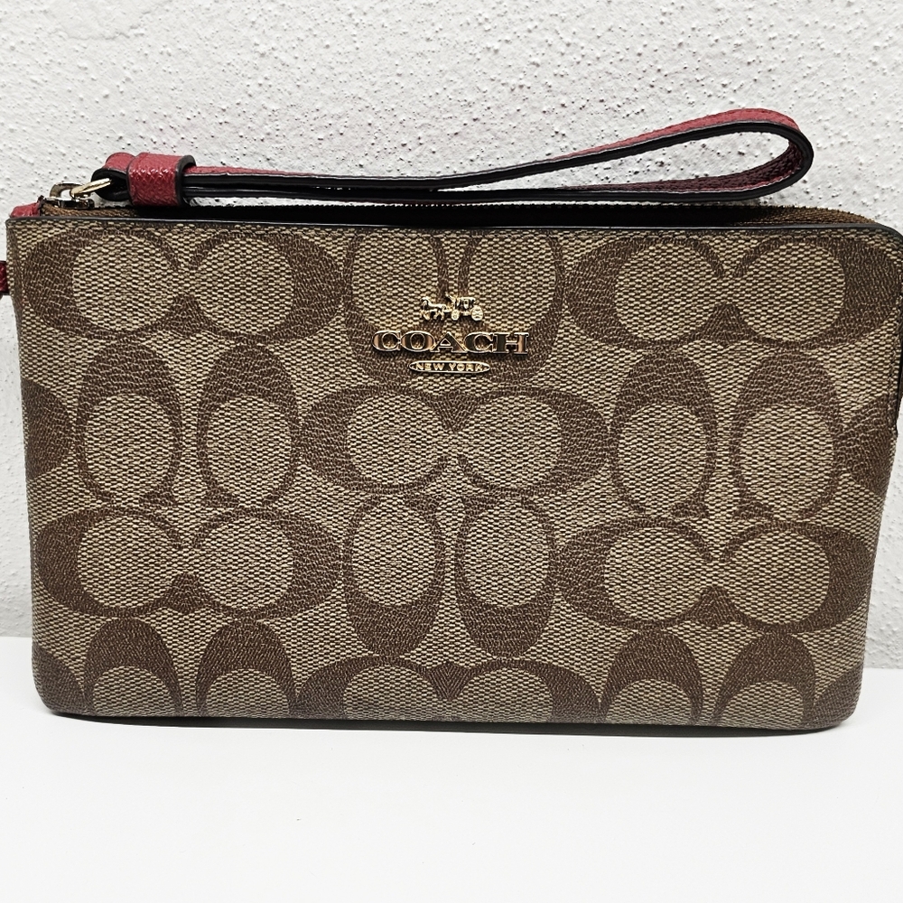 Coach Signature Canvas Wristlet